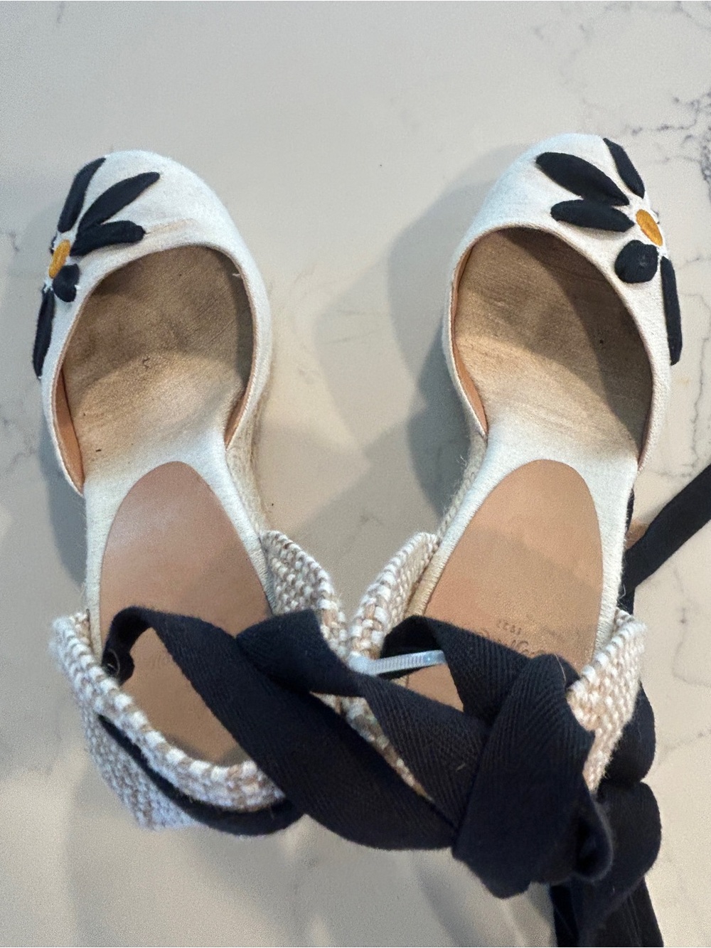 Hard to Find Castañer Candace Daisy Linen Wedge Espadrilles size 40 (9) - Picture 7 of 10